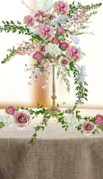 Dusty pink centerpiece