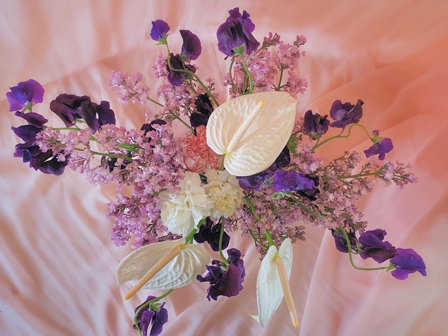Lilac and Anthuriums