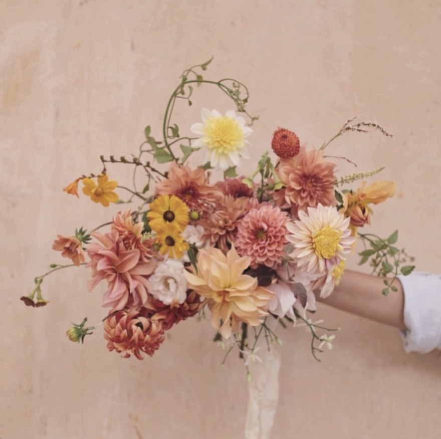 Summer bouquet with dahlias